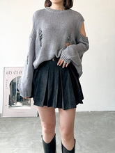Load image into Gallery viewer, Ripped Shoulder Knit Top
