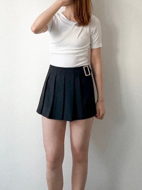 Pleated Belt Skort