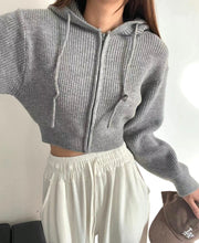 Load image into Gallery viewer, Zipper Cropped Knit Outer
