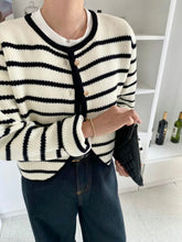 Load image into Gallery viewer, Striped Button Up Cardigan
