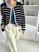 Load image into Gallery viewer, Striped Button Up Cardigan
