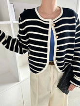 Load image into Gallery viewer, Striped Button Up Cardigan
