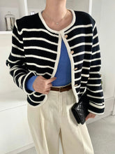 Load image into Gallery viewer, Striped Button Up Cardigan
