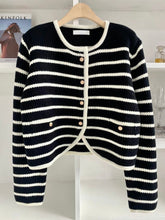 Load image into Gallery viewer, Striped Button Up Cardigan
