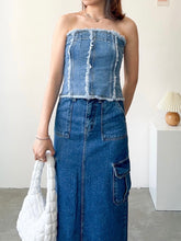 Load image into Gallery viewer, Lines Denim Tube Top
