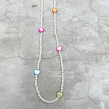 Load image into Gallery viewer, Colourful Heart Pearl Necklace
