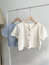 Load image into Gallery viewer, Snow Tweed Cropped Top
