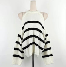 Load image into Gallery viewer, Striped Shoulder Knit Top
