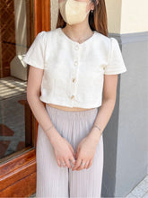 Load image into Gallery viewer, Snow Tweed Cropped Top
