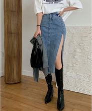 Load image into Gallery viewer, Denim Slit Skirt
