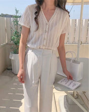 Load image into Gallery viewer, V-neck Floral Lace Top
