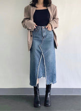 Load image into Gallery viewer, Lines Denim Skirt
